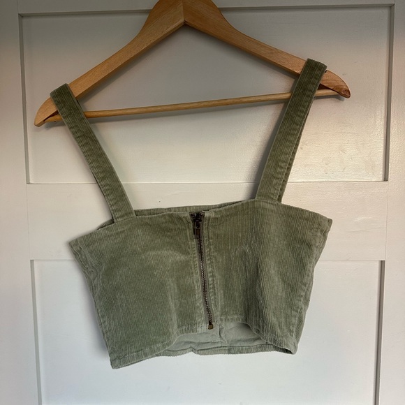 Green Back-zip crop top - Picture 2 of 3